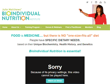 Tablet Screenshot of bioindividualnutrition.com